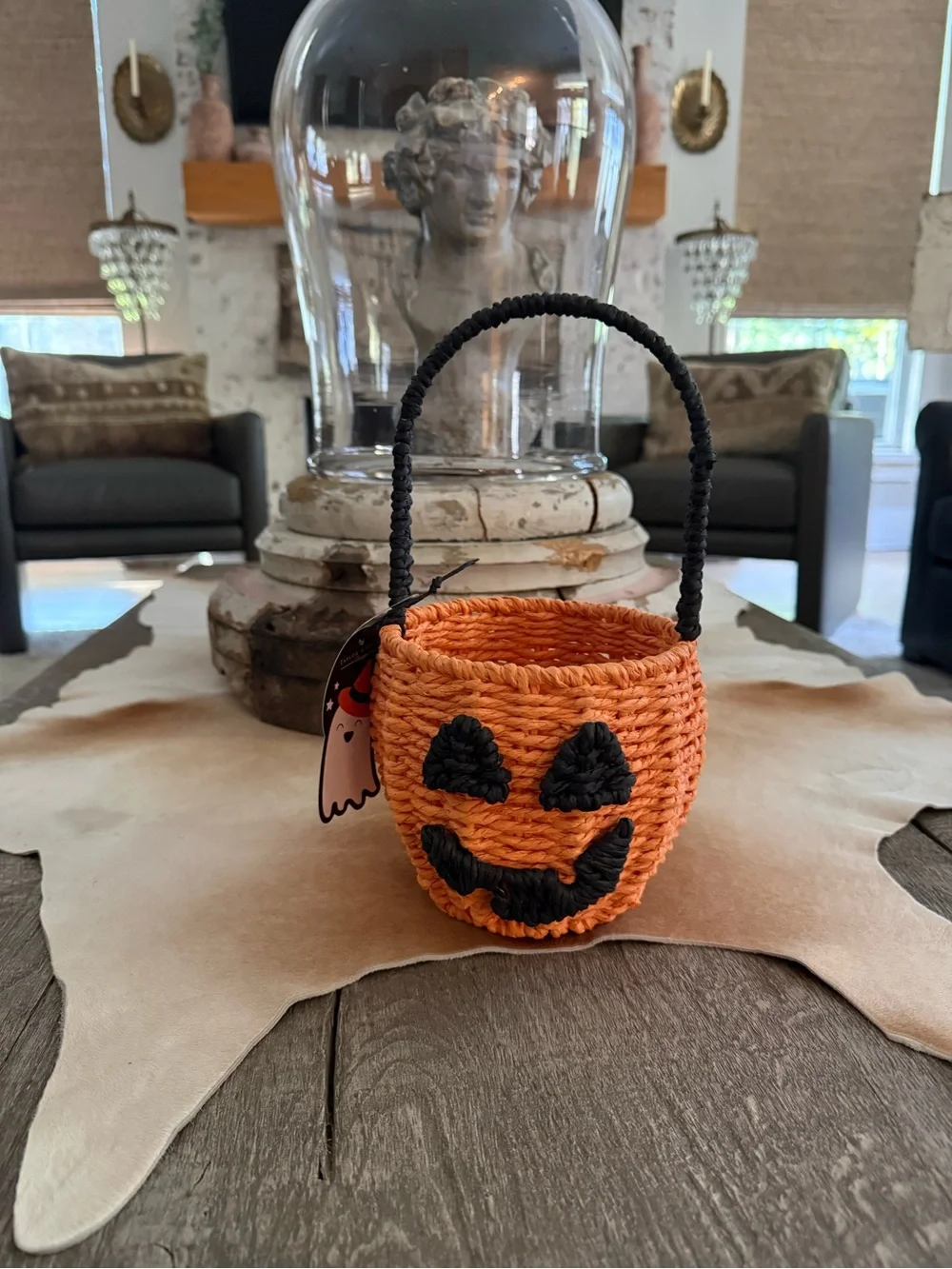 Brand NWT Handwoven Orange Pumpkin Basket